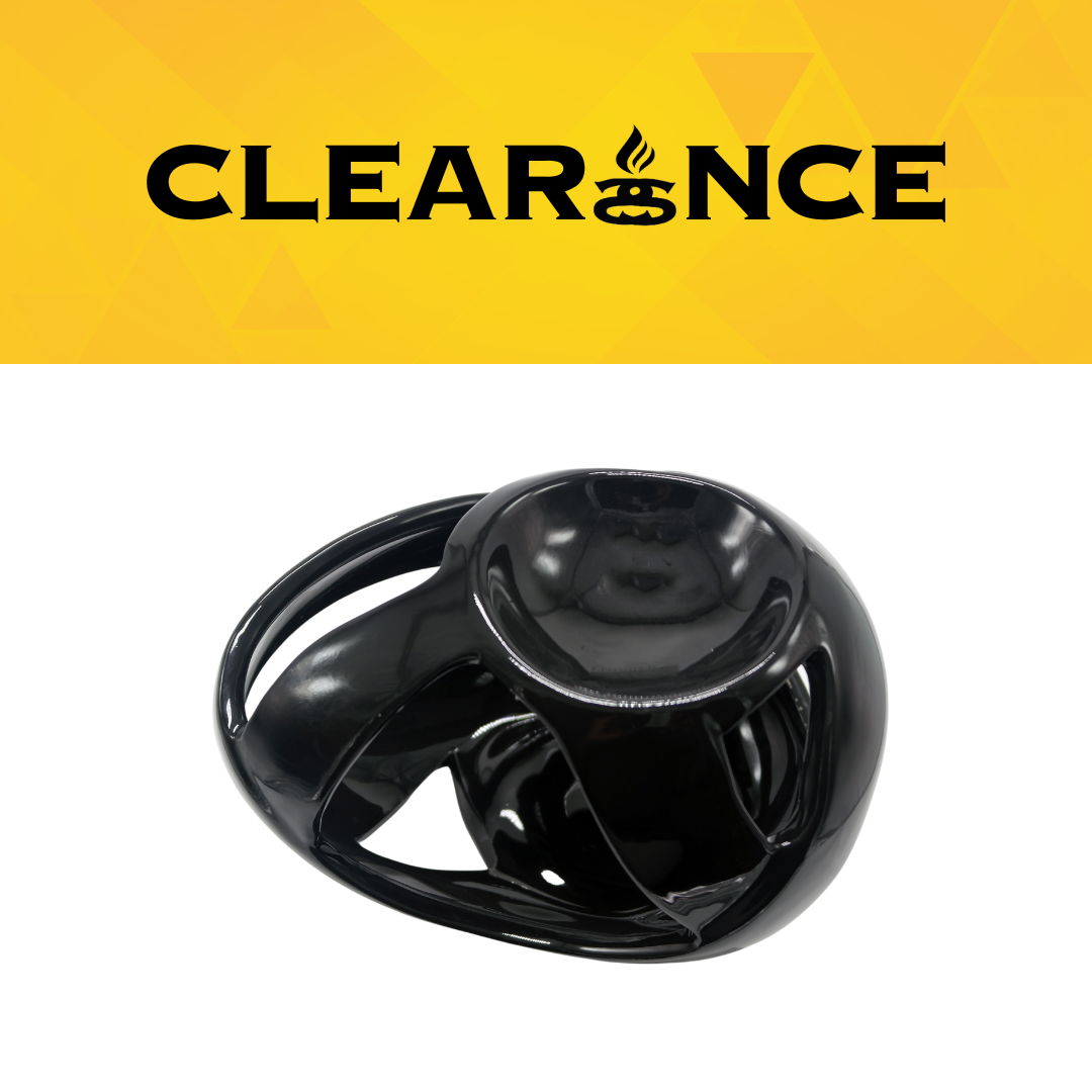 Clearance Black Chelsea Ceramic Tea Light Wax Burner | Melter - Perfectly Imperfect