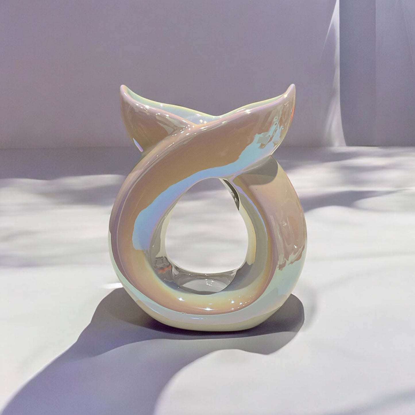 Crossover Ceramic Tea Light Wax Burner/Melter - Iridescent