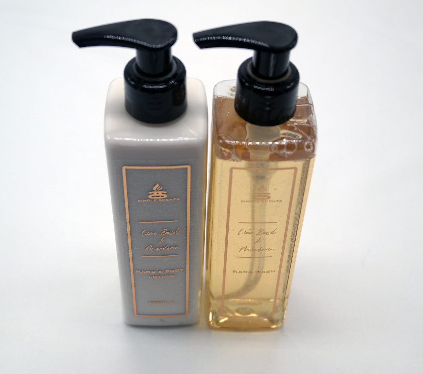 Lime Basil & Mandarin Hand Wash & Lotion set in bottles