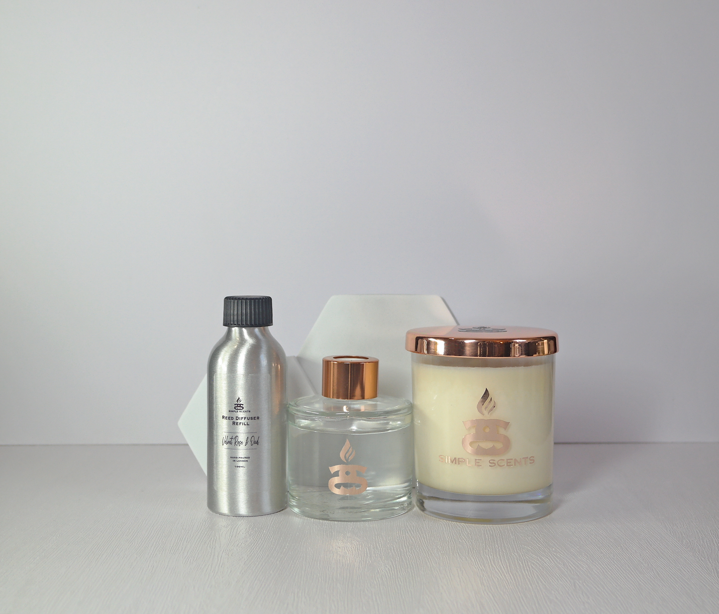 Simple Scents Experience Indulgence Candle, Reed Diffuser & Diffuser Refill Gift Set