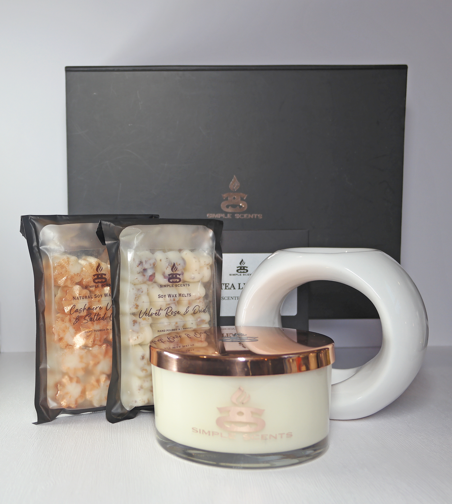 Simple Scents Experience Opulence Candle, Wax Melt & Oslo Wax Burner Gift Set
