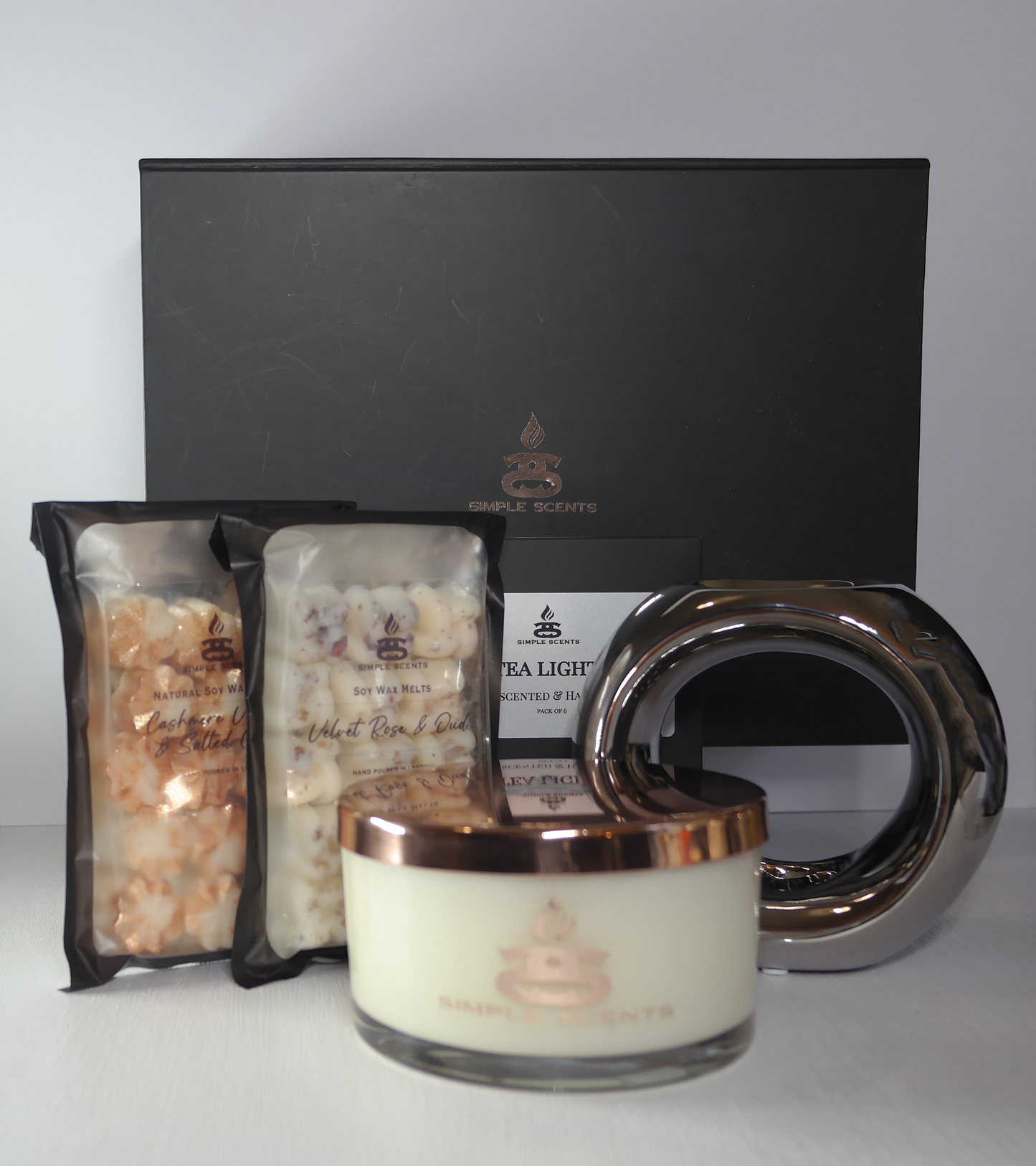 Simple Scents Experience Opulence Candle, Wax Melt & Oslo Wax Burner Gift Set