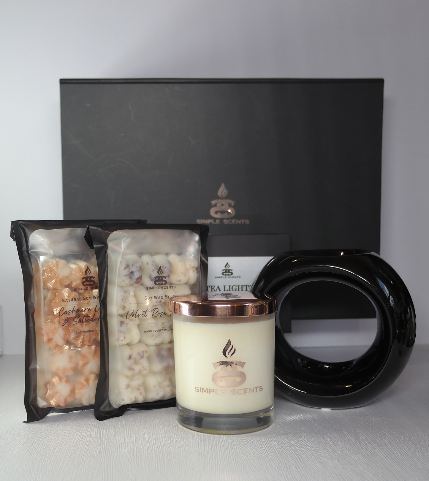 Simple Scents Experience Indulgence Candle, Wax Melt & Oslo Wax Burner Gift Set