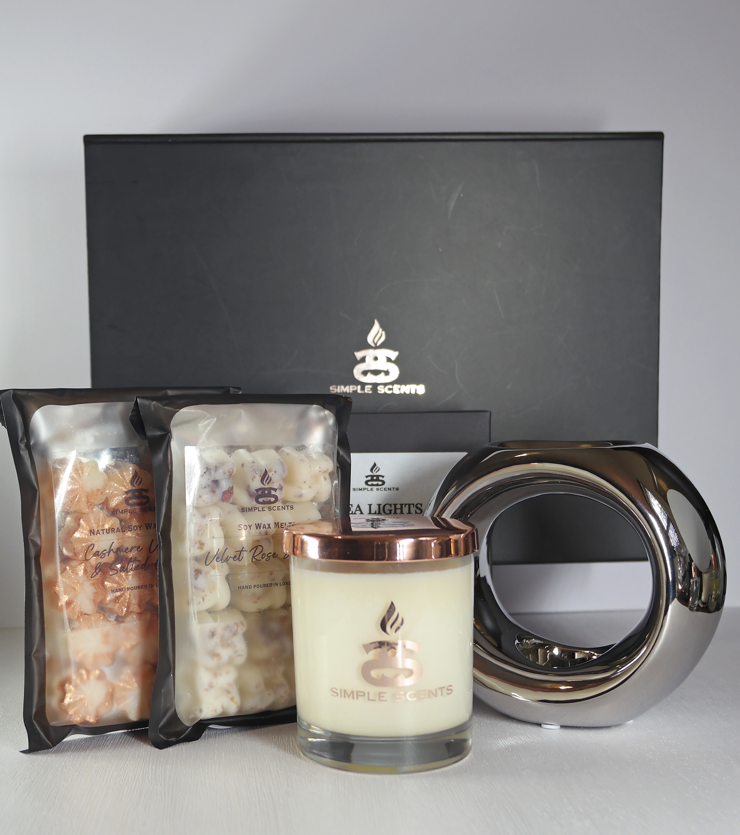 Simple Scents Experience Indulgence Candle, Wax Melt & Oslo Wax Burner Gift Set