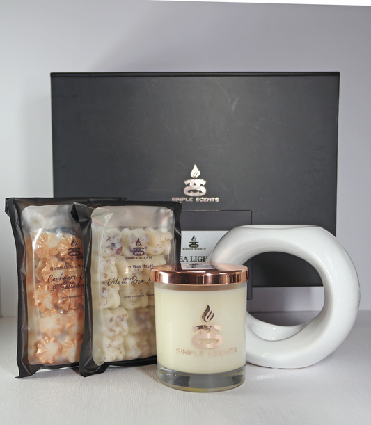 Simple Scents Experience Indulgence Candle, Wax Melt & Oslo Wax Burner Gift Set