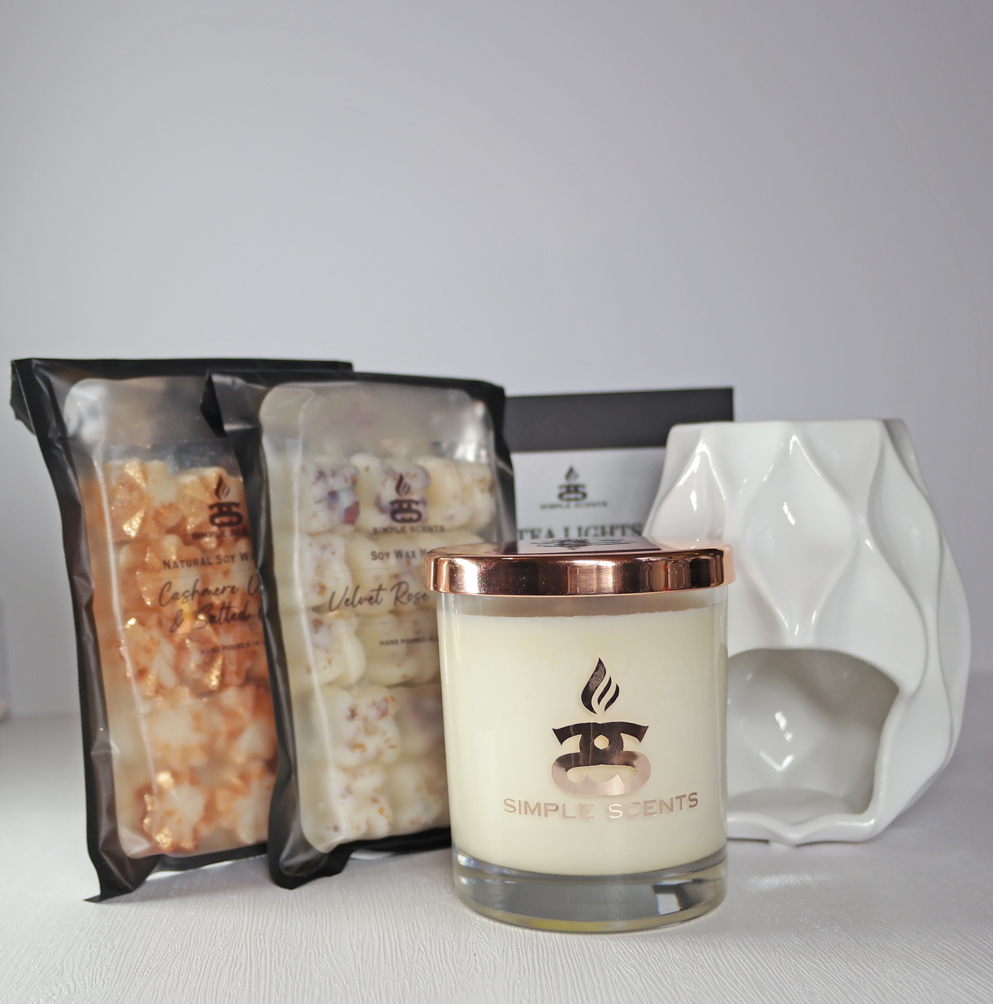 Simple Scents Experience Indulgence Candle, Wax Melt & Nico Wax Burner Gift Set
