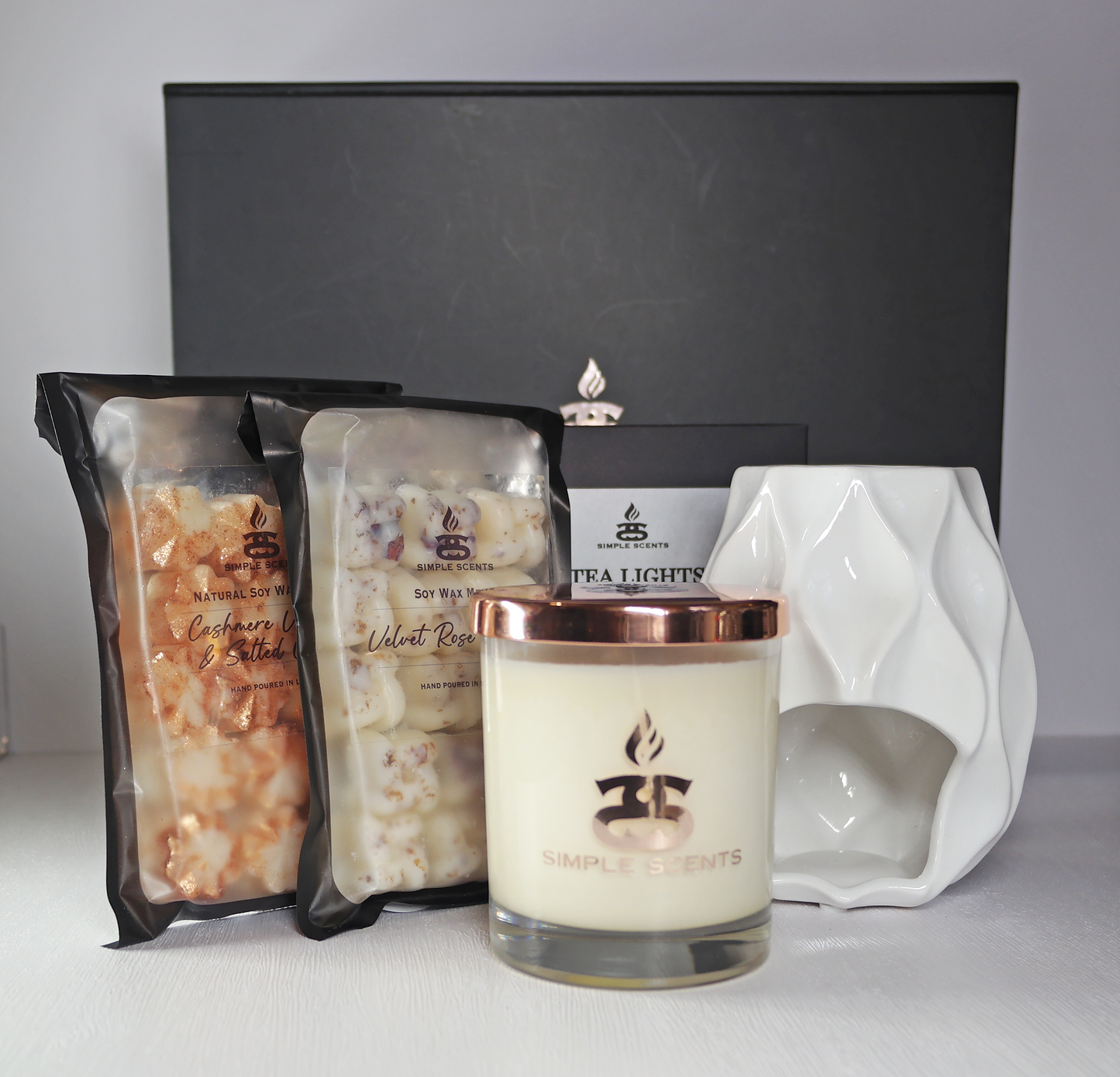 Simple Scents Experience Indulgence Candle, Wax Melt & Nico Wax Burner Gift Set