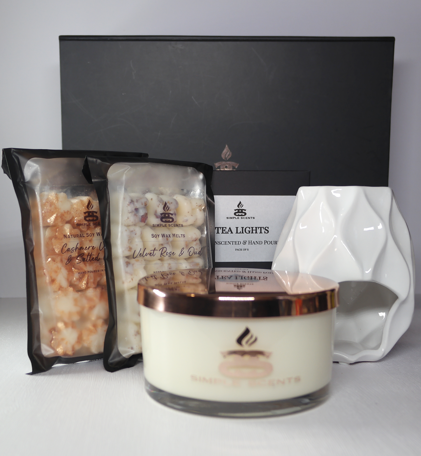 Simple Scents Experience Opulence Candle, Wax Melt & Nico Wax Burner Gift Set