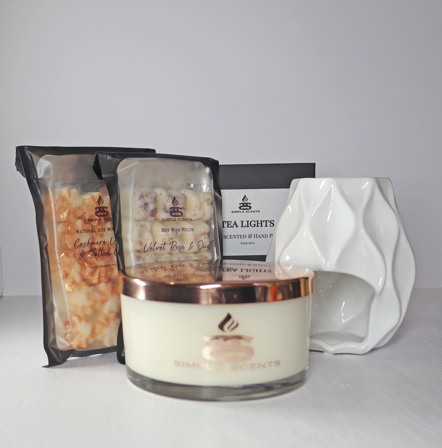 Simple Scents Experience Opulence Candle, Wax Melt & Nico Wax Burner Gift Set