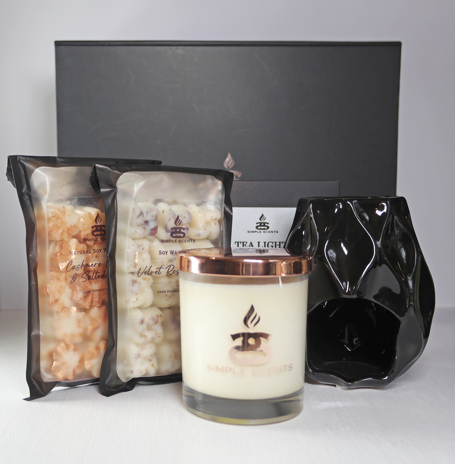 Simple Scents Experience Indulgence Candle, Wax Melt & Nico Wax Burner Gift Set