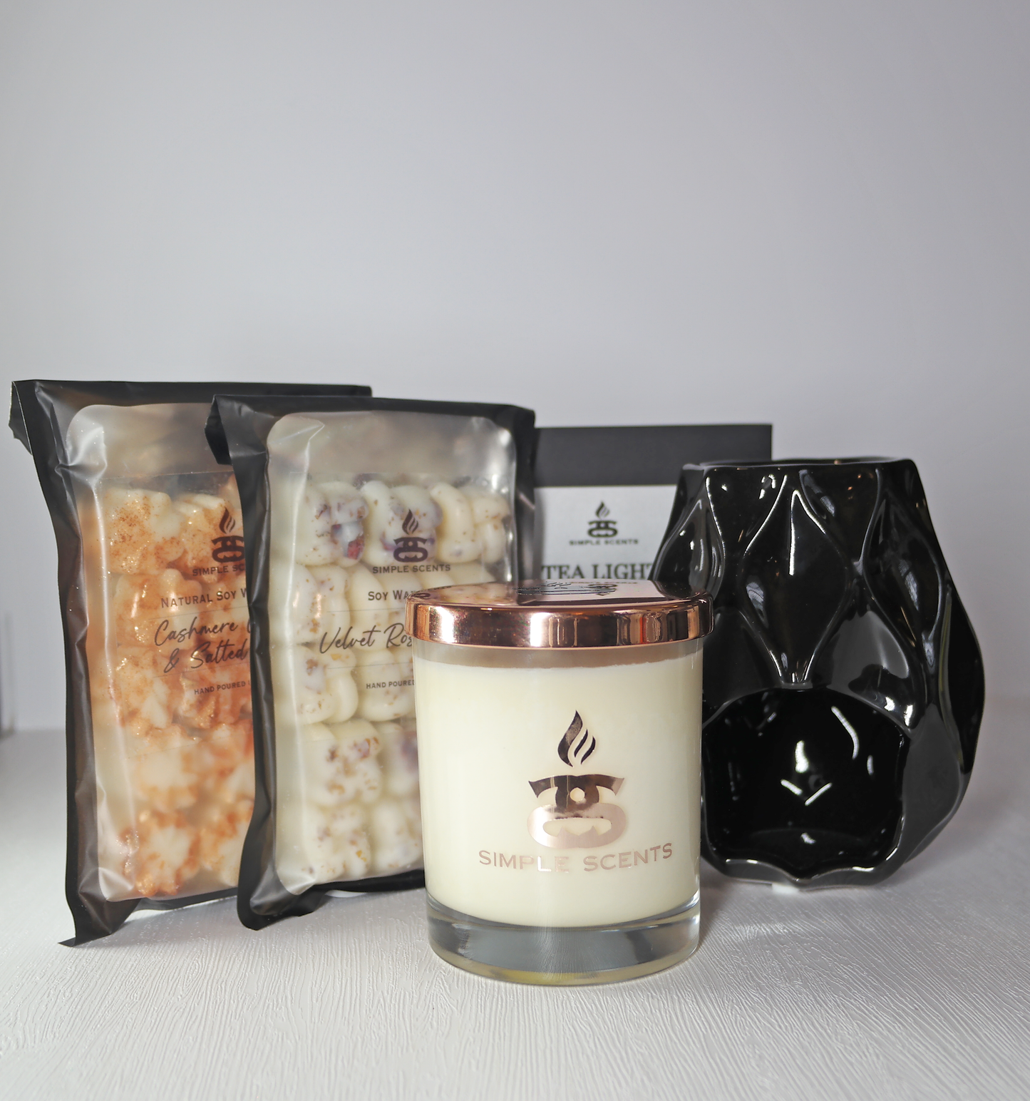 Simple Scents Experience Indulgence Candle, Wax Melt & Nico Wax Burner Gift Set