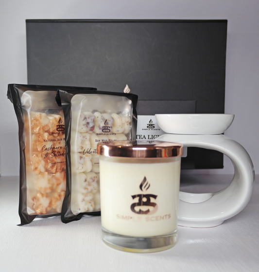 Simple Scents Experience Indulgence Candle, Wax Melt & Rome Wax Burner Gift Set