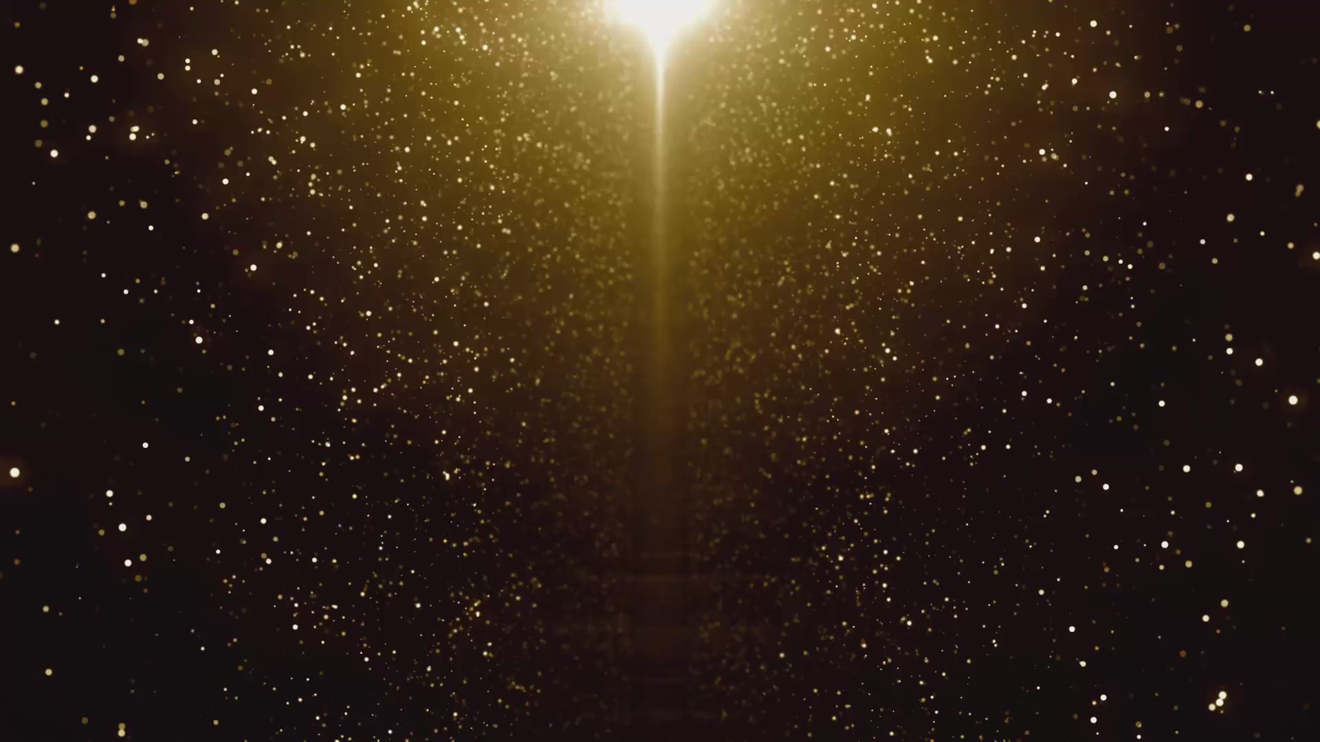 Load video: video with dark background and moving gold dust particles displaying 6 year anniversary in white.
