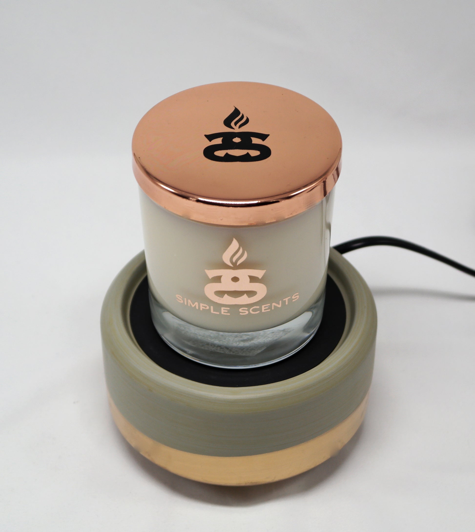Grey & Rose Gold Ceramic Electric Wax Melter & Candle Warmer