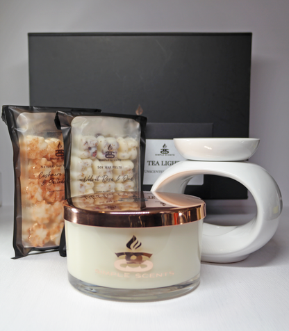 Simple Scents Experience Candle, Wax Melt & Rome Burner Gift Set