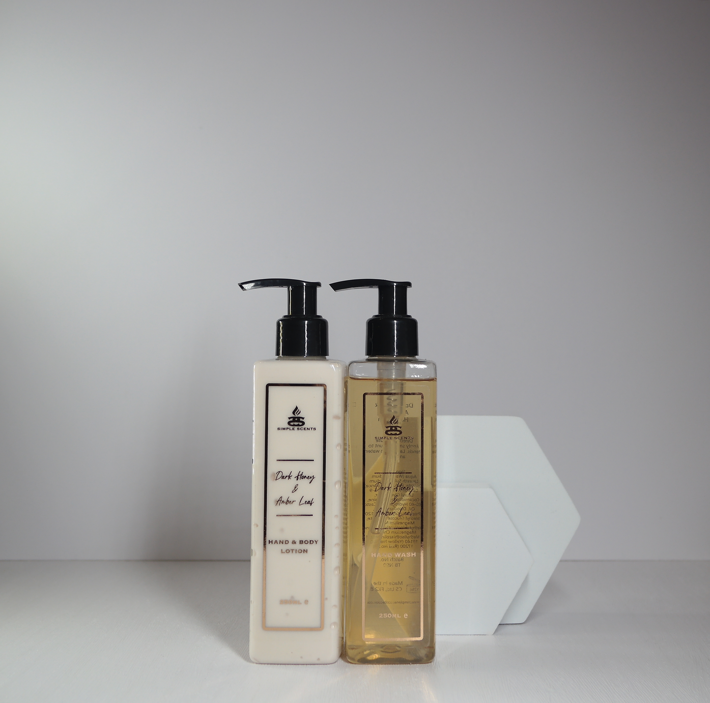 Simple Scents Dark Honey & Amber Leaf Hand Wash & Lotion Set 250ml