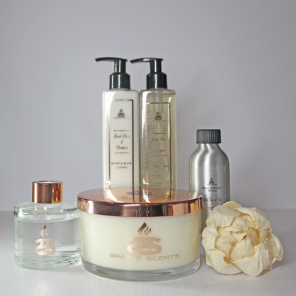 Simple Scents Experience Candle, Reed Diffuser & Diffuser Refill, Hand Wash & Lotion Gift Set
