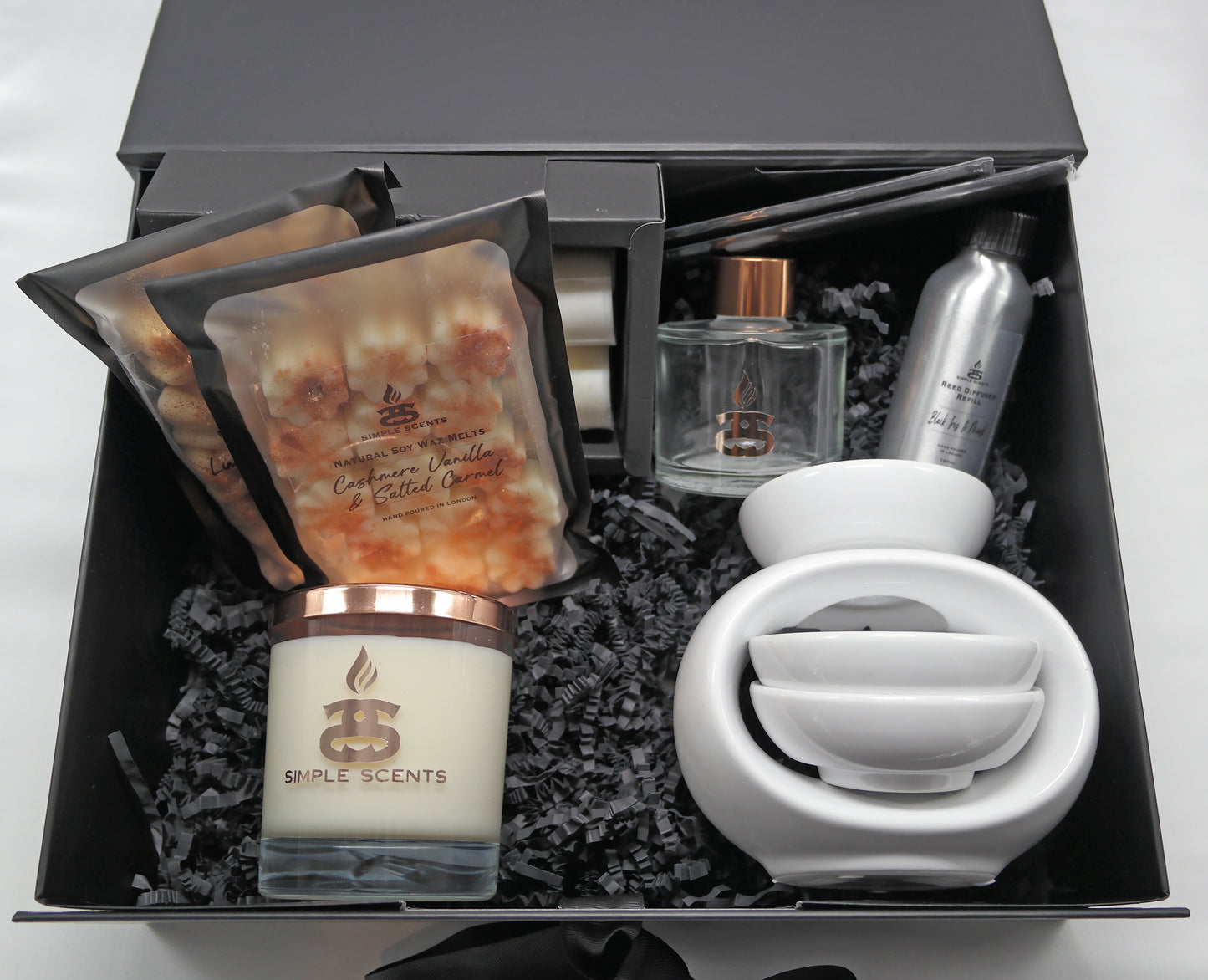 Simple Scents Experience Candle, Wax Melt, Rome Trio Burner, Reed Diffuser & Diffuser Refill Gift Set